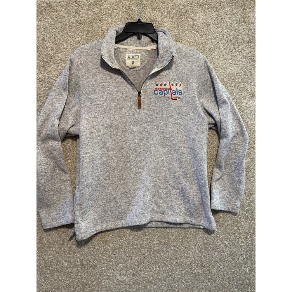 CCM NHL 1/4 Zip Washington Capitals Official Vintage Apparel Men Large Sweater